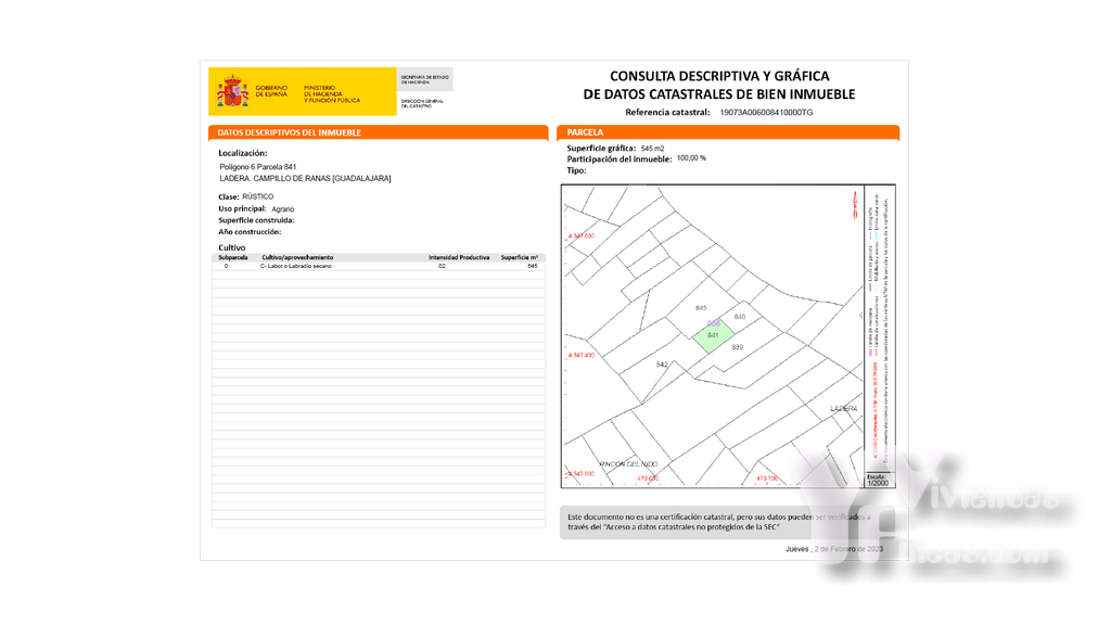 Ref.- 23004 Terreno rústico en venta, Campillo de Ranas
